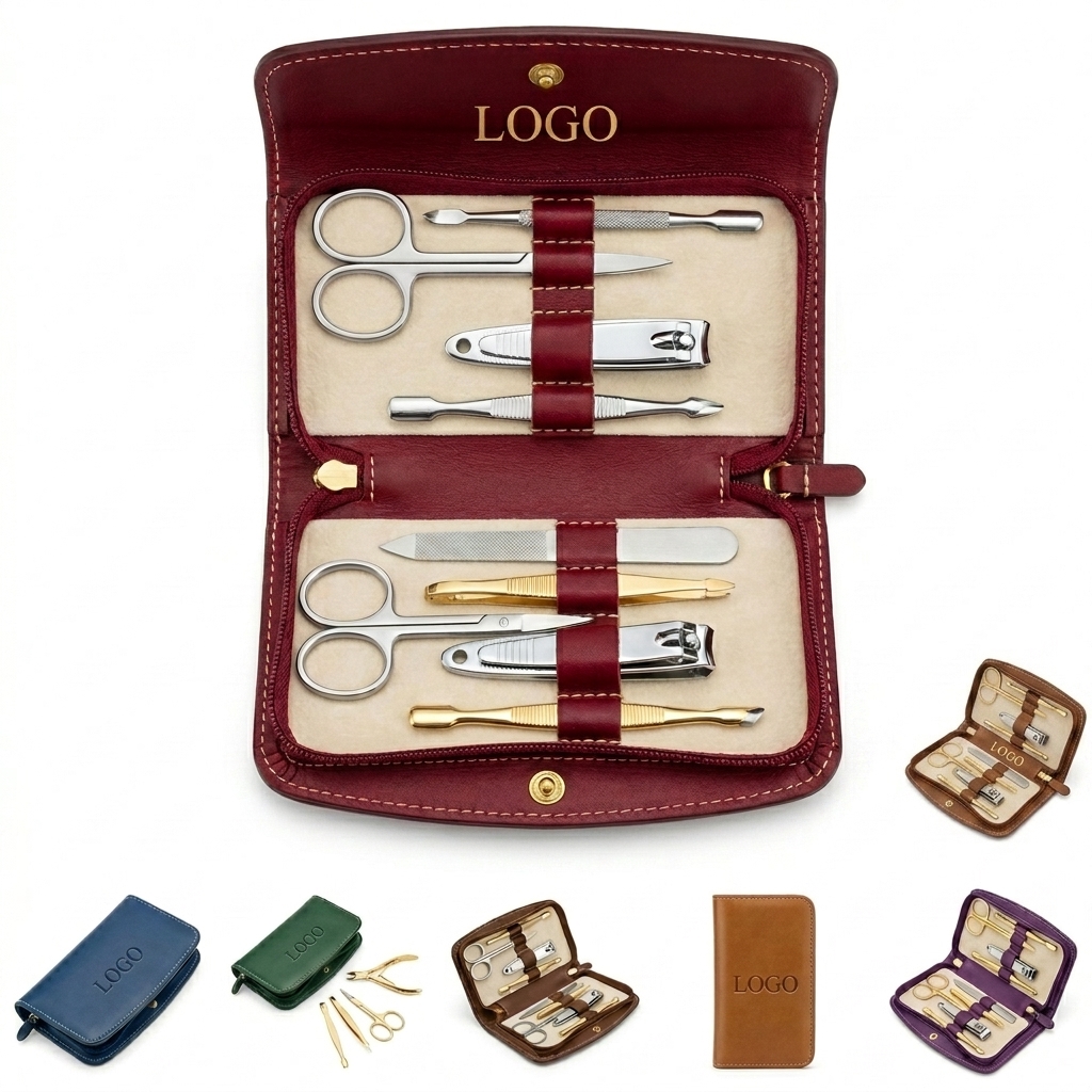 Premium Travel Manicure Set with Zipper & Snap Closure Cases