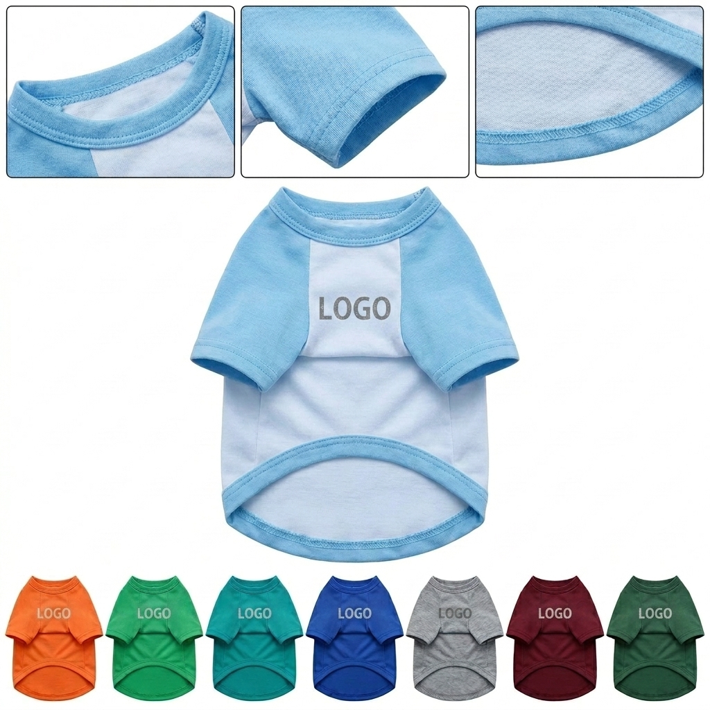 Breathable Stretch Knit Dog Raglan Tee for Comfort and Style