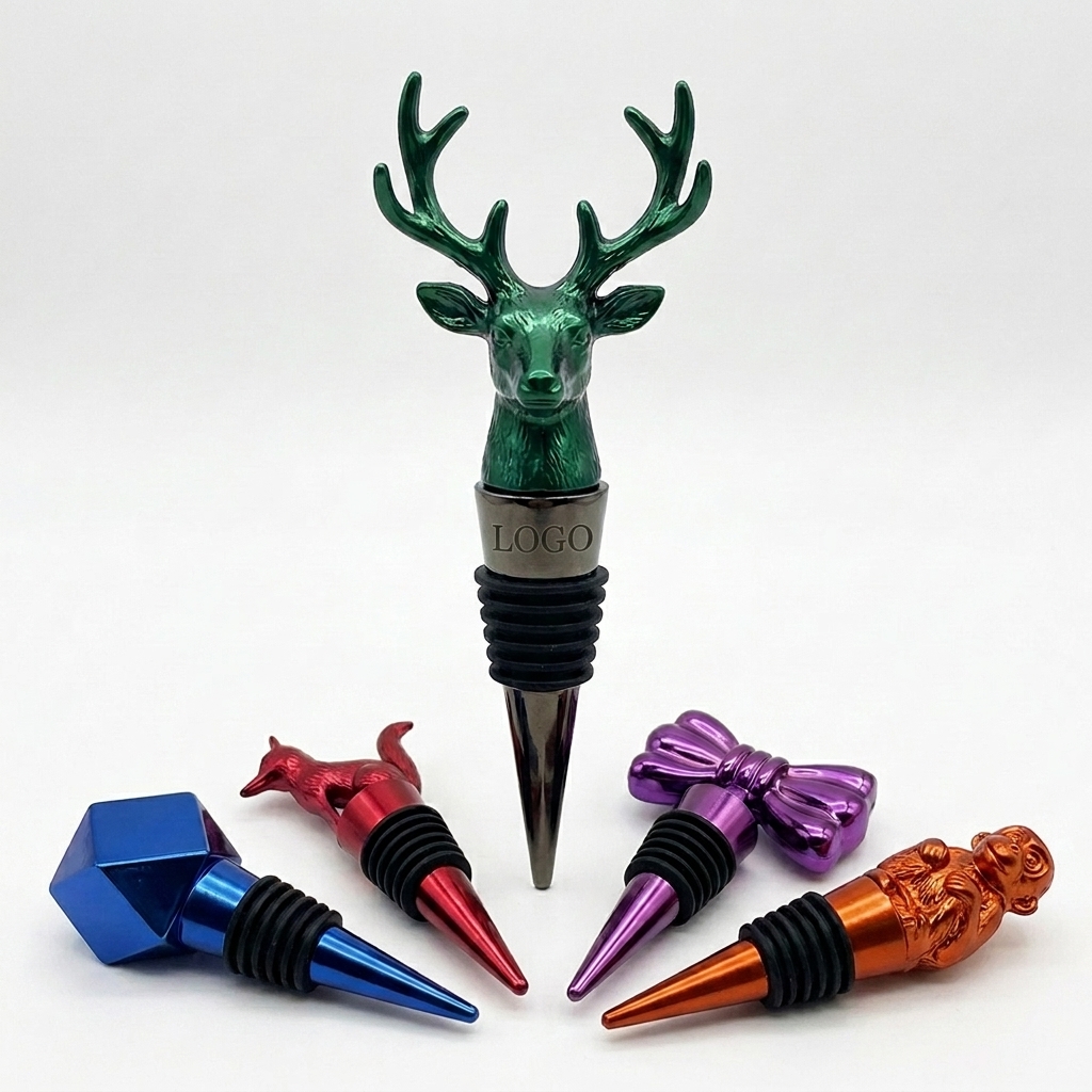 Whimsical Animal & Design Silicone Wine Bottle Stoppers (Set of 5)