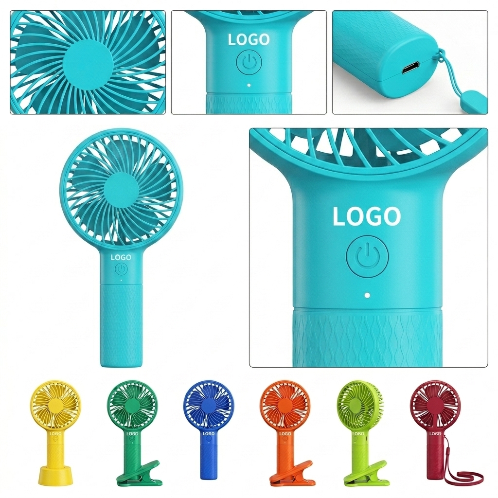 Personal Handheld Mini Portable Fan with Ergonomic Handle and Quiet Brushless Motor