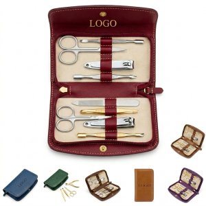 Premium Travel Manicure Set with Zipper & Snap Closure Cases