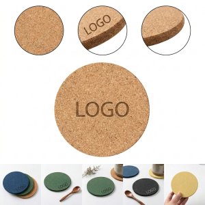 Colorful Heat-Resistant Cork Coasters for Cups & Mugs (Set of 6)