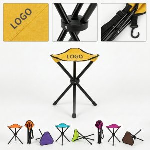 Compact 3-Leg Folding Camp Stool with Shoulder Strap - 220lb Capacity